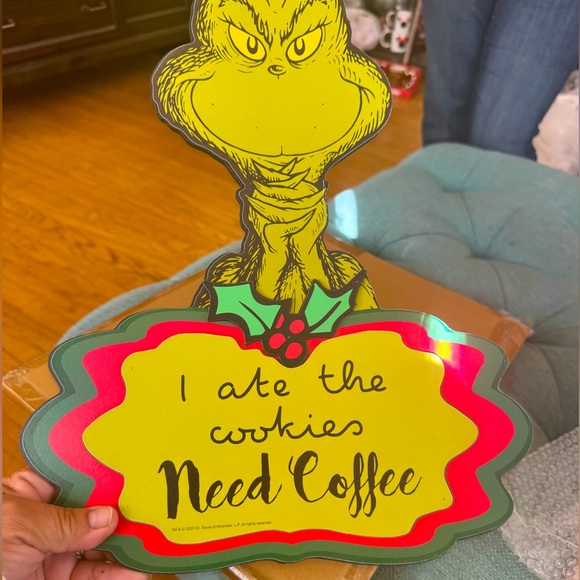 Dr Suess The Grinch “Need Coffee” Sign - Picture 3 of 4